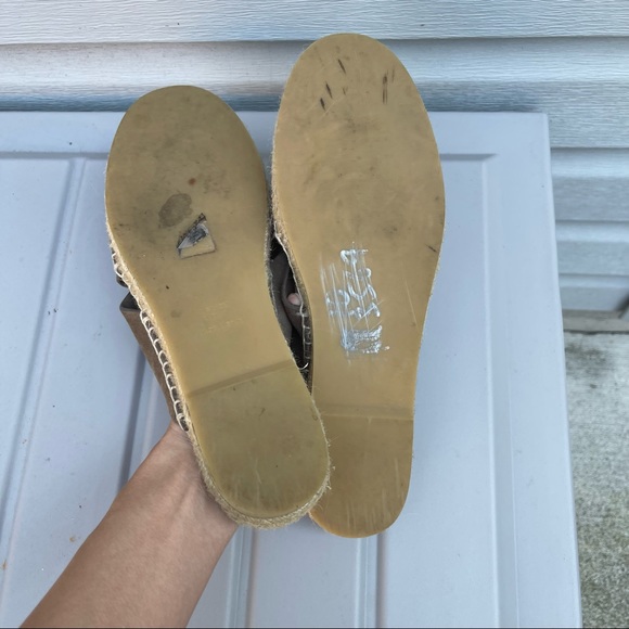 VINCE Carlita Suede Espadrille Slide Sandals Taupe Brown Color Size 10 Women’s - Picture 8 of 12